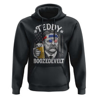 Teddy Boozedevelt Theodore Roosevelt 4th of July Hoodie Funny Beer Drinking Vintage American Flag