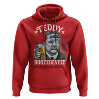 Teddy Boozedevelt Theodore Roosevelt 4th of July Hoodie Funny Beer Drinking Vintage American Flag