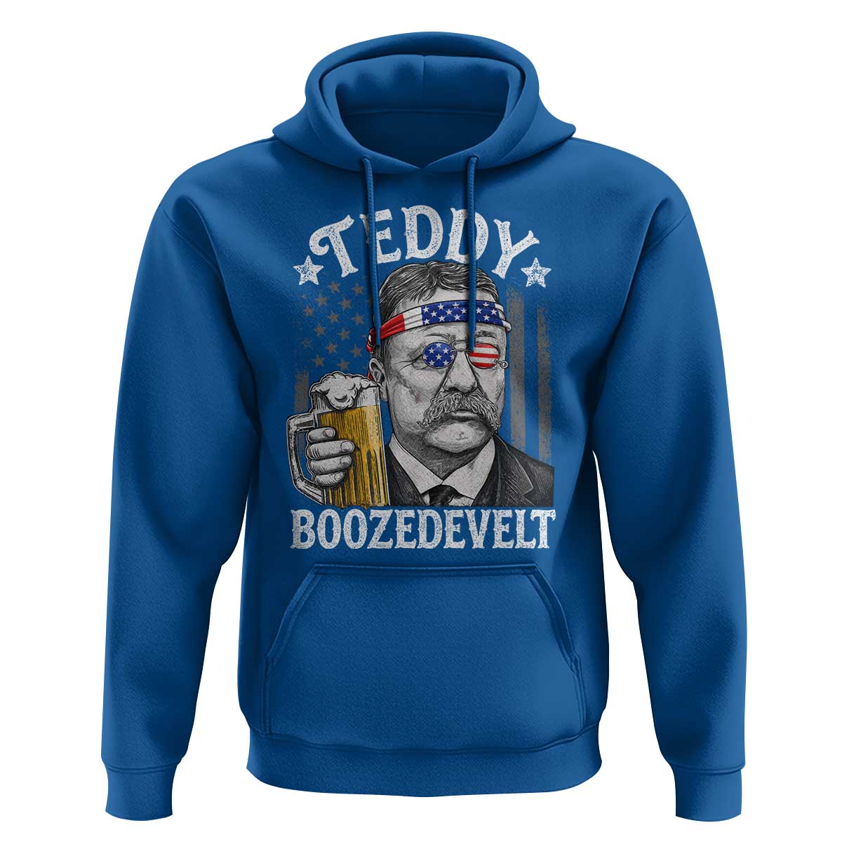 Teddy Boozedevelt Theodore Roosevelt 4th of July Hoodie Funny Beer Drinking Vintage American Flag