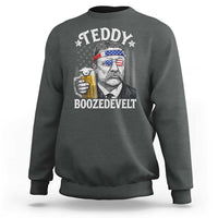 Teddy Boozedevelt Theodore Roosevelt 4th of July Sweatshirt Funny Beer Drinking Vintage American Flag