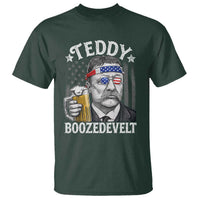 Teddy Boozedevelt Theodore Roosevelt 4th of July T Shirt Funny Beer Drinking Vintage American Flag