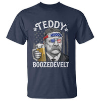 Teddy Boozedevelt Theodore Roosevelt 4th of July T Shirt Funny Beer Drinking Vintage American Flag