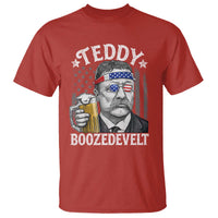 Teddy Boozedevelt Theodore Roosevelt 4th of July T Shirt Funny Beer Drinking Vintage American Flag