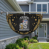 Teddy Boozedevelt Theodore Roosevelt 4th of July Patriotic Fan Flag Funny Beer Drinking Vintage American Flag