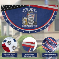 Teddy Boozedevelt Theodore Roosevelt 4th of July Patriotic Fan Flag Funny Beer Drinking Vintage American Flag