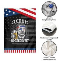 Teddy Boozedevelt Theodore Roosevelt 4th of July Patriotic Garden Flag Funny Beer Drinking Vintage American Flag