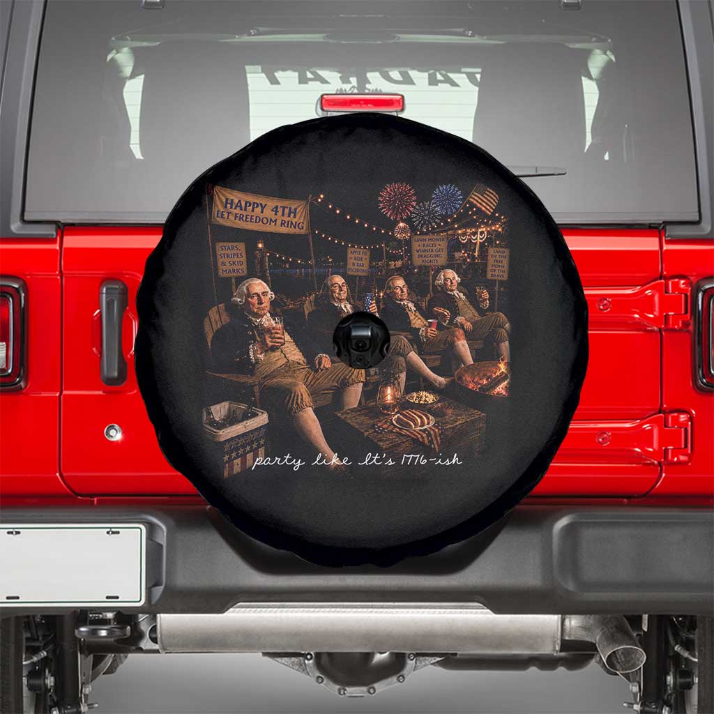 Party Like It Is 1776 Founding Father Spare Tire Cover Funny 4th of July Meme