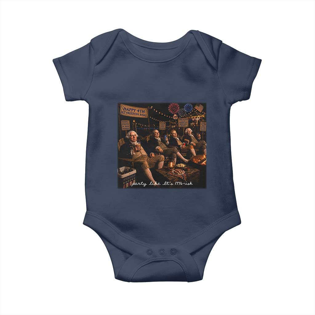 Party Like It Is 1776 Founding Father Baby Onesie Funny 4th of July Meme