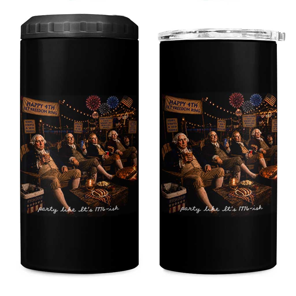 Party Like It Is 1776 Founding Father 4 in 1 Can Cooler Tumbler Funny 4th of July Meme