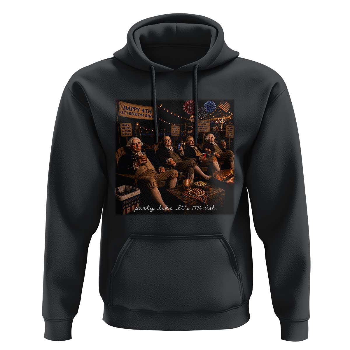 Party Like It Is 1776 Founding Father Hoodie Funny 4th of July Meme