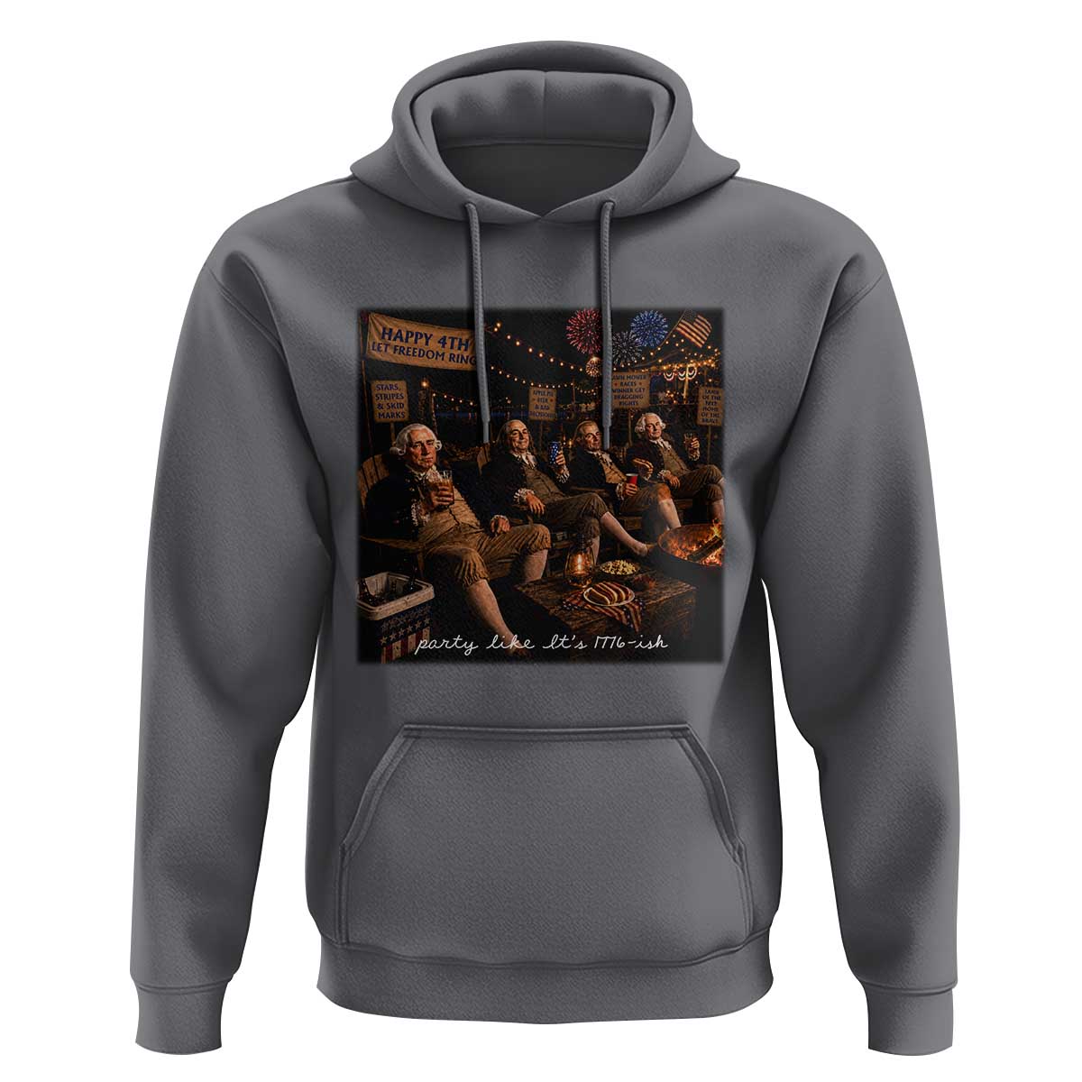 Party Like It Is 1776 Founding Father Hoodie Funny 4th of July Meme