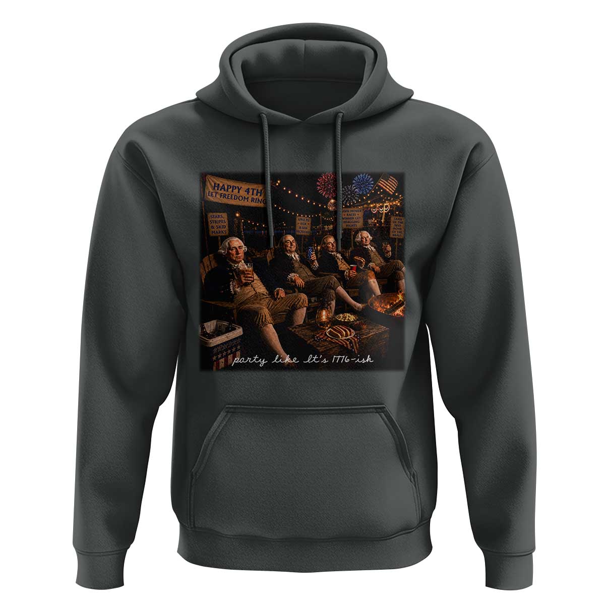 Party Like It Is 1776 Founding Father Hoodie Funny 4th of July Meme