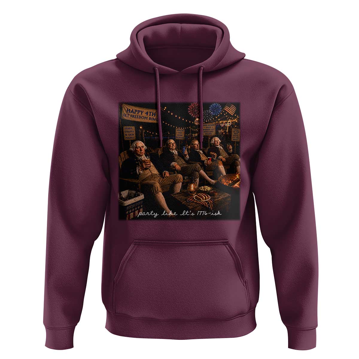 Party Like It Is 1776 Founding Father Hoodie Funny 4th of July Meme