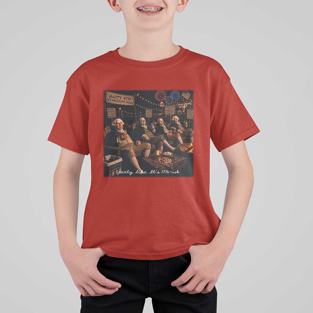 Party Like It Is 1776 Founding Father T Shirt For Kid Funny 4th of July Meme