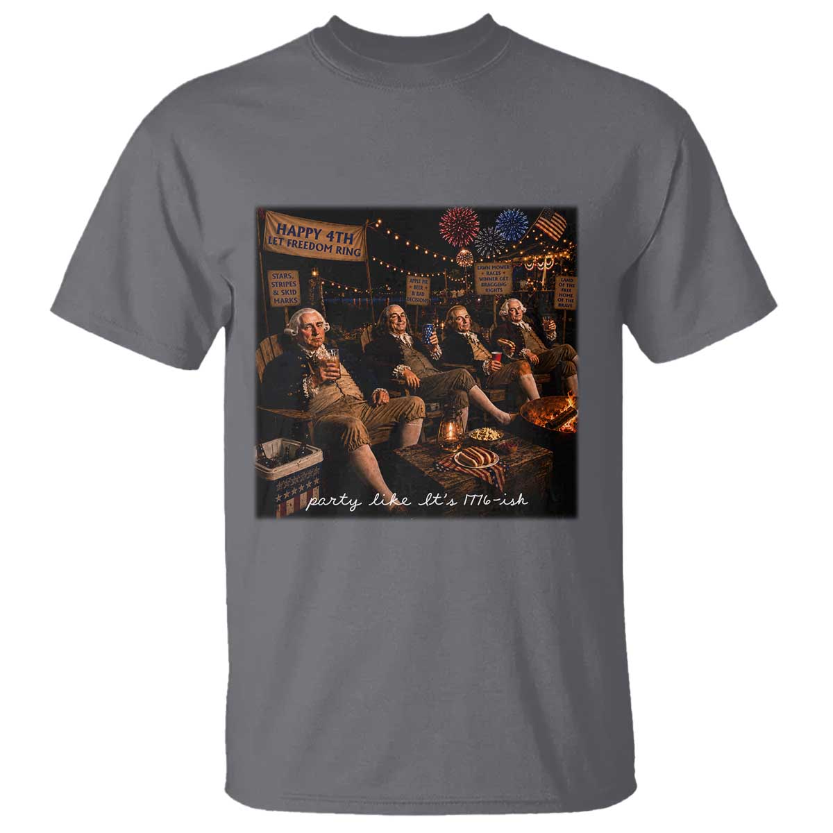 Party Like It Is 1776 Founding Father T Shirt Funny 4th of July Meme