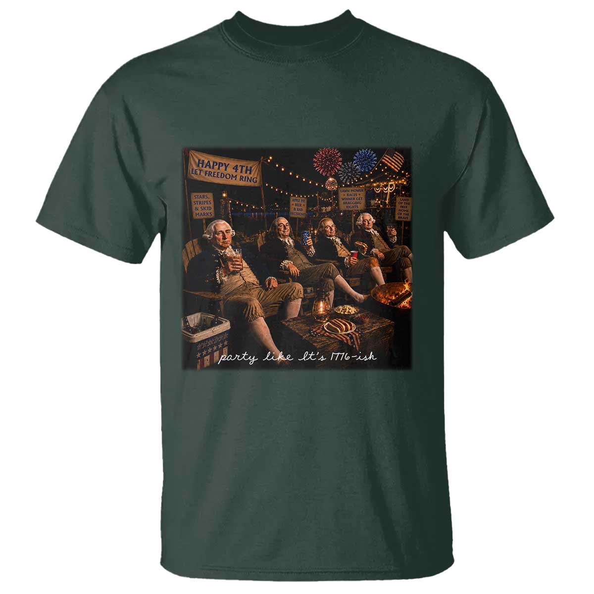 Party Like It Is 1776 Founding Father T Shirt Funny 4th of July Meme