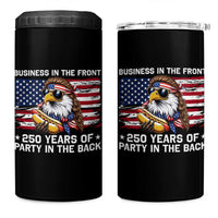 Business In The Front Party In The Back 250th Anniversary USA 4 in 1 Can Cooler Tumbler Patriotic Eagle Mullet
