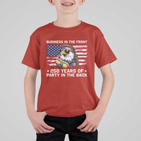 Business In The Front Party In The Back 250th Anniversary USA T Shirt For Kid Patriotic Eagle Mullet