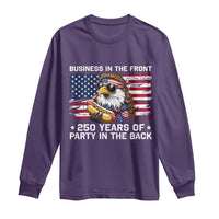 Business In The Front Party In The Back 250th Anniversary USA Long Sleeve Shirt Patriotic Eagle Mullet