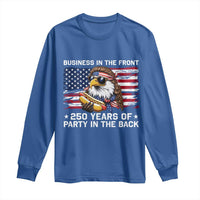 Business In The Front Party In The Back 250th Anniversary USA Long Sleeve Shirt Patriotic Eagle Mullet