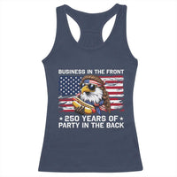 Business In The Front Party In The Back 250th Anniversary USA Racerback Tank Top Patriotic Eagle Mullet