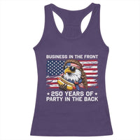 Business In The Front Party In The Back 250th Anniversary USA Racerback Tank Top Patriotic Eagle Mullet