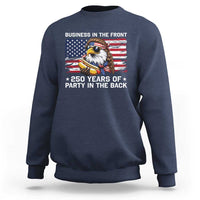 Business In The Front Party In The Back 250th Anniversary USA Sweatshirt Patriotic Eagle Mullet