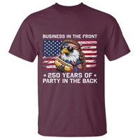 Business In The Front Party In The Back 250th Anniversary USA T Shirt Patriotic Eagle Mullet