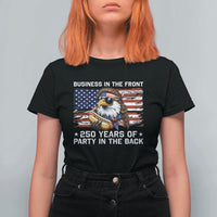Business In The Front Party In The Back 250th Anniversary USA T Shirt For Women Patriotic Eagle Mullet