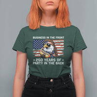 Business In The Front Party In The Back 250th Anniversary USA T Shirt For Women Patriotic Eagle Mullet