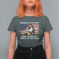 Business In The Front Party In The Back 250th Anniversary USA T Shirt For Women Patriotic Eagle Mullet
