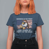 Business In The Front Party In The Back 250th Anniversary USA T Shirt For Women Patriotic Eagle Mullet