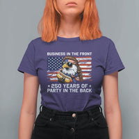 Business In The Front Party In The Back 250th Anniversary USA T Shirt For Women Patriotic Eagle Mullet