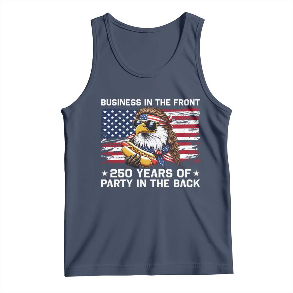 Business In The Front Party In The Back 250th Anniversary USA Tank Top Patriotic Eagle Mullet