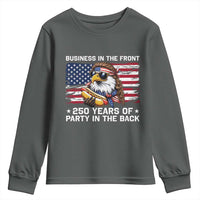 Business In The Front Party In The Back 250th Anniversary USA Youth Sweatshirt Patriotic Eagle Mullet