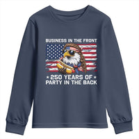 Business In The Front Party In The Back 250th Anniversary USA Youth Sweatshirt Patriotic Eagle Mullet
