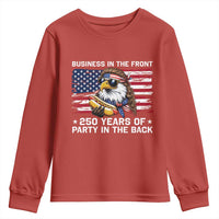 Business In The Front Party In The Back 250th Anniversary USA Youth Sweatshirt Patriotic Eagle Mullet