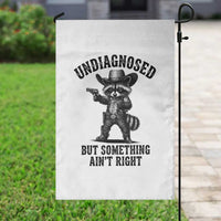 Undiagnosed But Something Ain't Right Garden Flag Funny Raccoon Cowboy