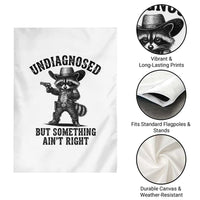 Undiagnosed But Something Ain't Right Garden Flag Funny Raccoon Cowboy