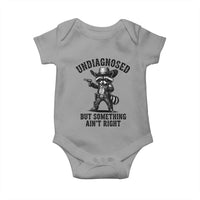 Undiagnosed But Something Ain't Right Baby Onesie Funny Raccoon Cowboy