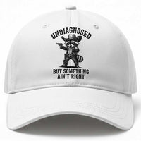 Undiagnosed But Something Ain't Right Baseball Cap Funny Raccoon Cowboy
