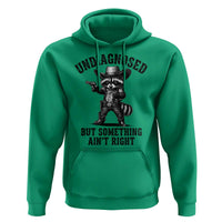 Undiagnosed But Something Ain't Right Hoodie Funny Raccoon Cowboy