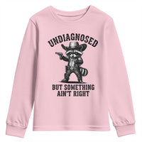 Undiagnosed But Something Ain't Right Youth Sweatshirt Funny Raccoon Cowboy