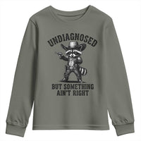 Undiagnosed But Something Ain't Right Youth Sweatshirt Funny Raccoon Cowboy