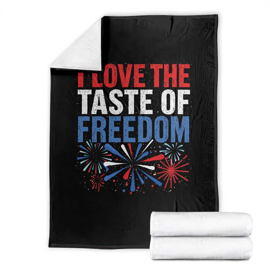 I Love The Taste Of Freedom Funny 4th of July Couple Matching Throw Blanket US Fireworks