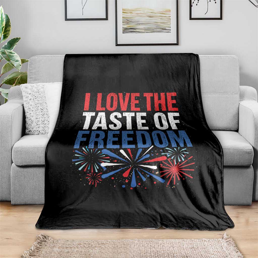 I Love The Taste Of Freedom Funny 4th of July Couple Matching Throw Blanket US Fireworks