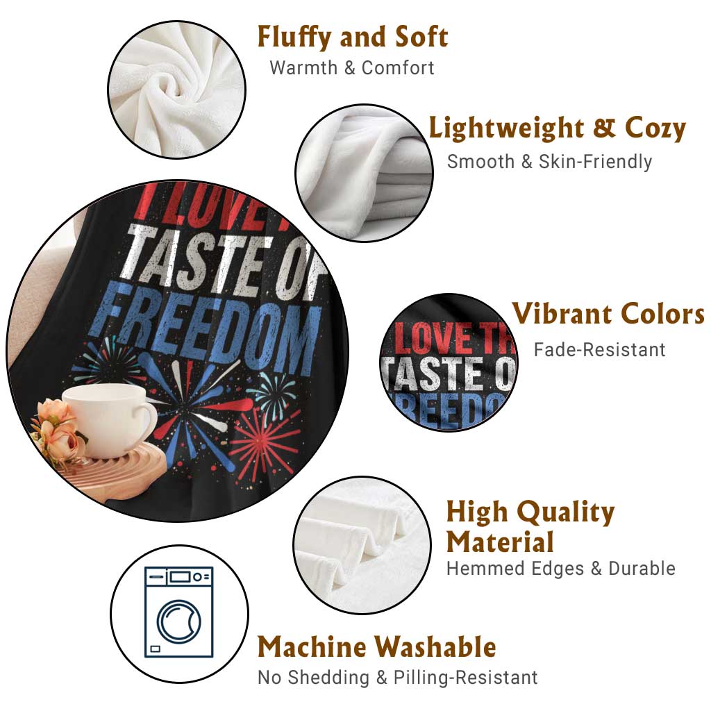 I Love The Taste Of Freedom Funny 4th of July Couple Matching Throw Blanket US Fireworks