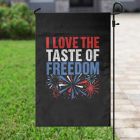 I Love The Taste Of Freedom Funny 4th of July Couple Matching Garden Flag US Fireworks
