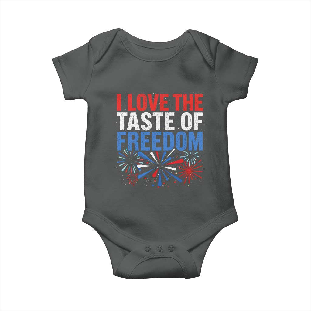 I Love The Taste Of Freedom Funny 4th of July Couple Matching Baby Onesie US Fireworks