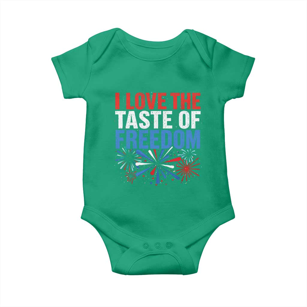 I Love The Taste Of Freedom Funny 4th of July Couple Matching Baby Onesie US Fireworks